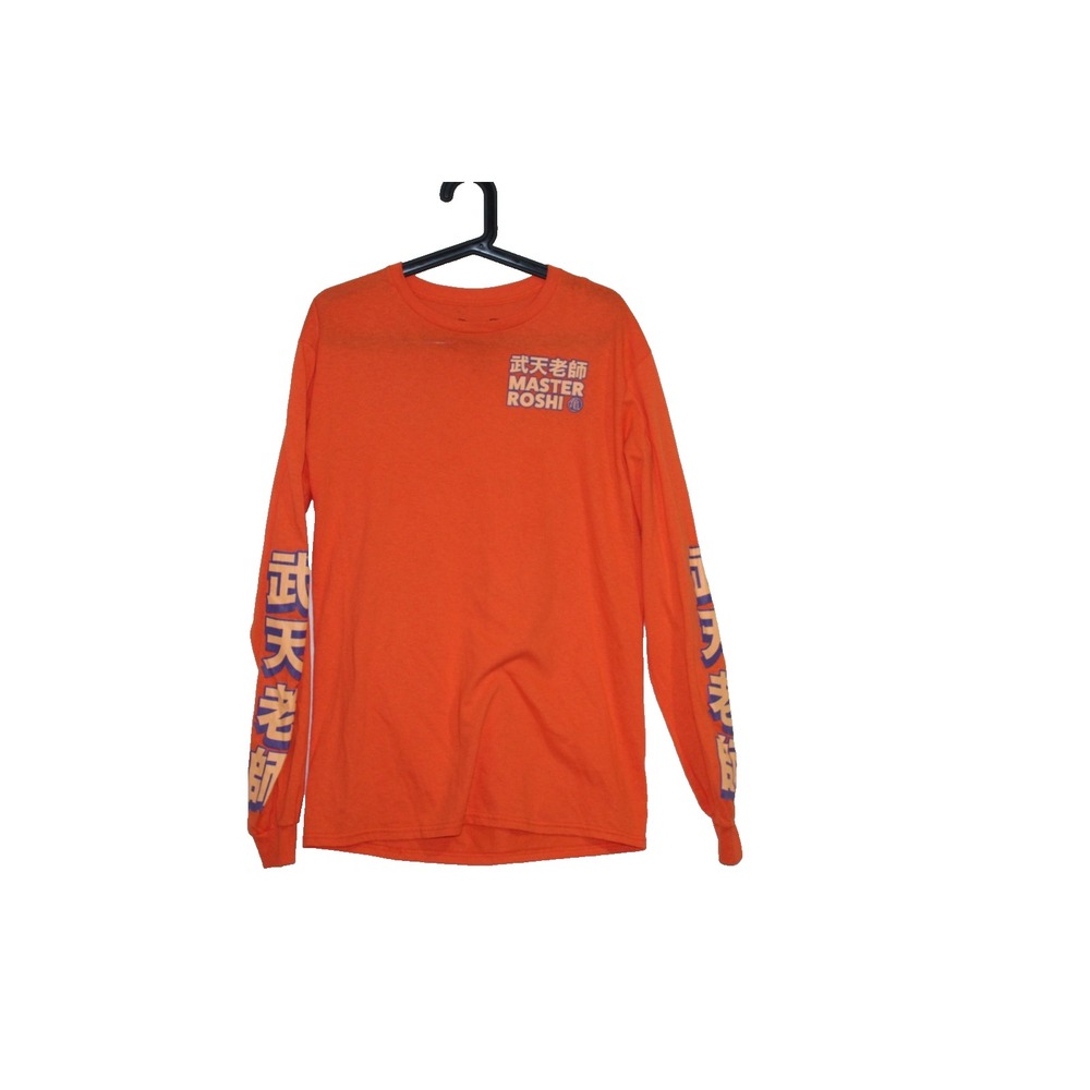 Dragon Ball Z Master Roshi Long Sleeve Shirt Mens M Orange Anime Graphic Tee